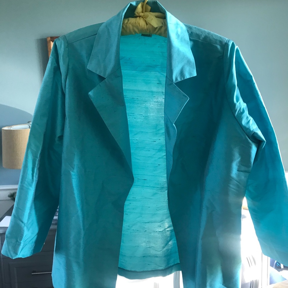 UC Under construction 2 silk jacket teal light
